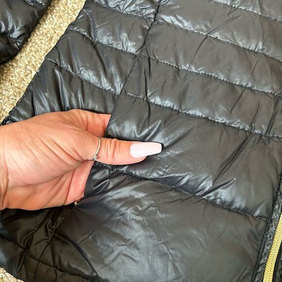 Calvin Klein Packable Lightweight Down Coat Black packable gold hardware SZ SM - Picture 8 of 11